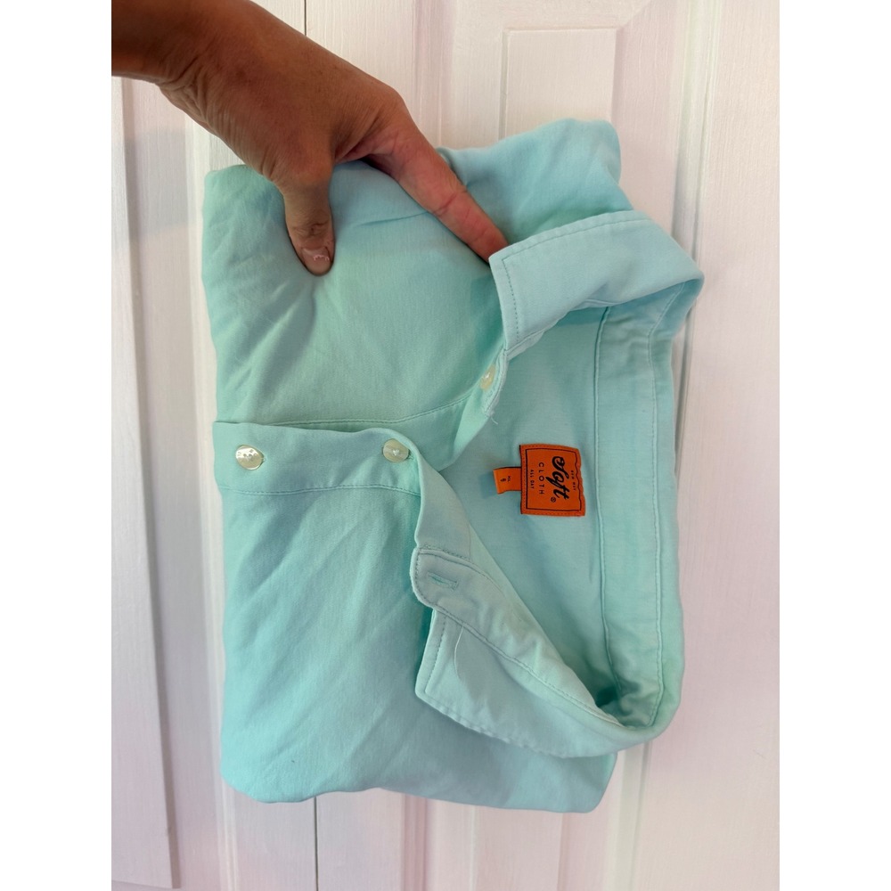 Soft Cloth All Day Mens Mint Green 100% Cotton Short Sleeve Polo Shirt XL